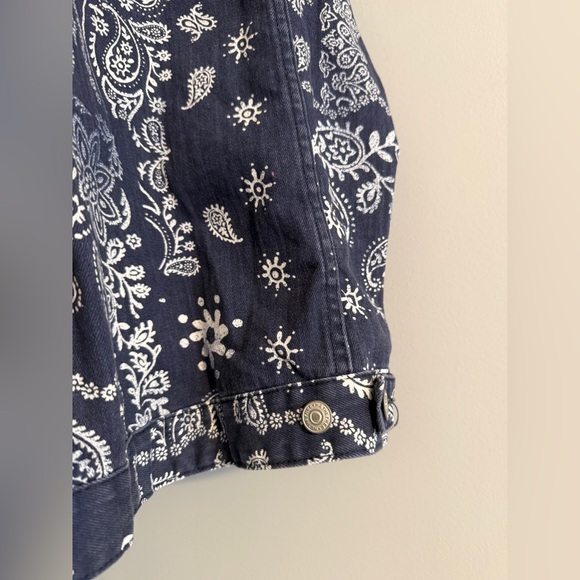 BRAND NEW Free People Opal Swing Printed Denim Jacket - Picture 10 of 12